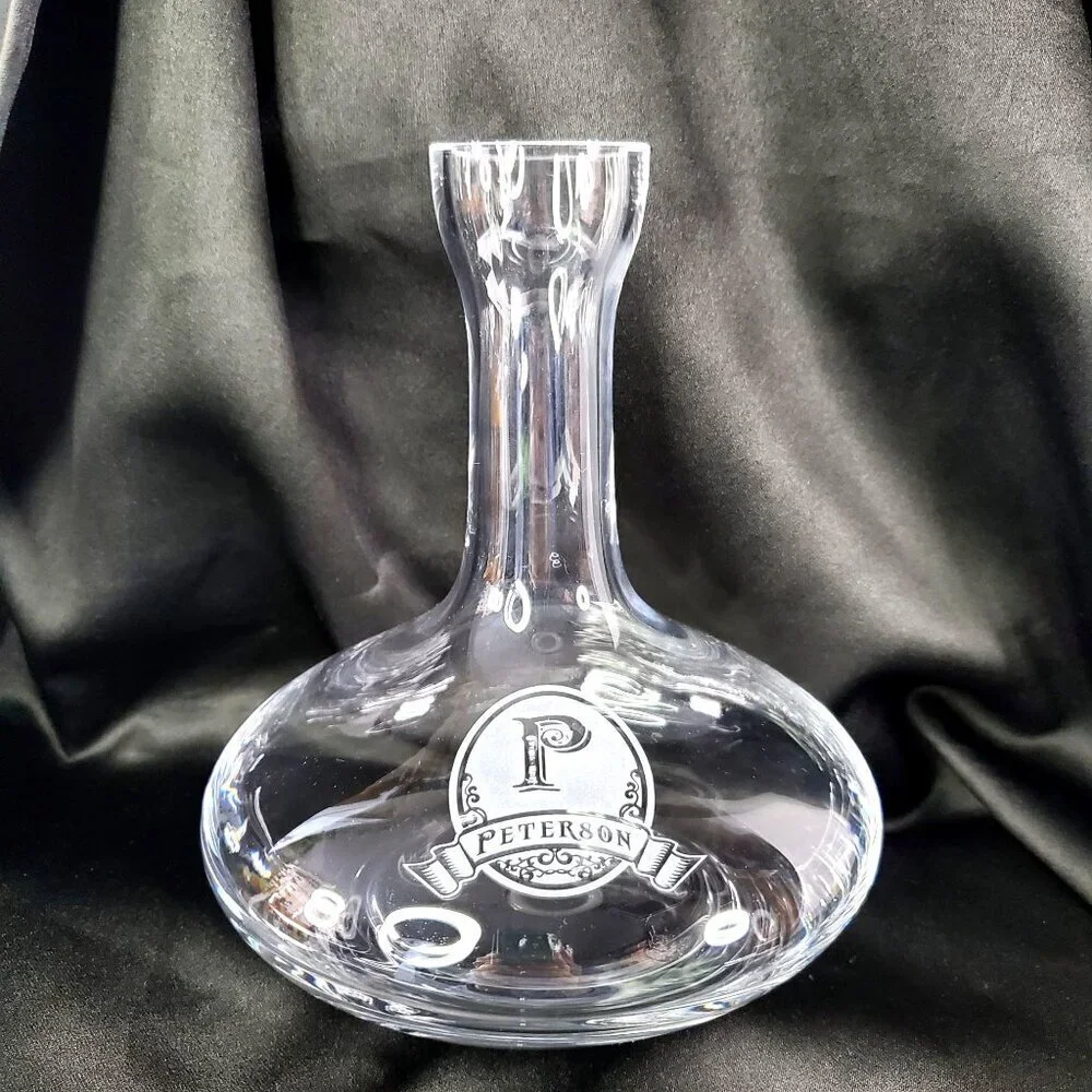 Peterson Ravenscroft Crystal Wine Decanter With Peterson Monogram Logo